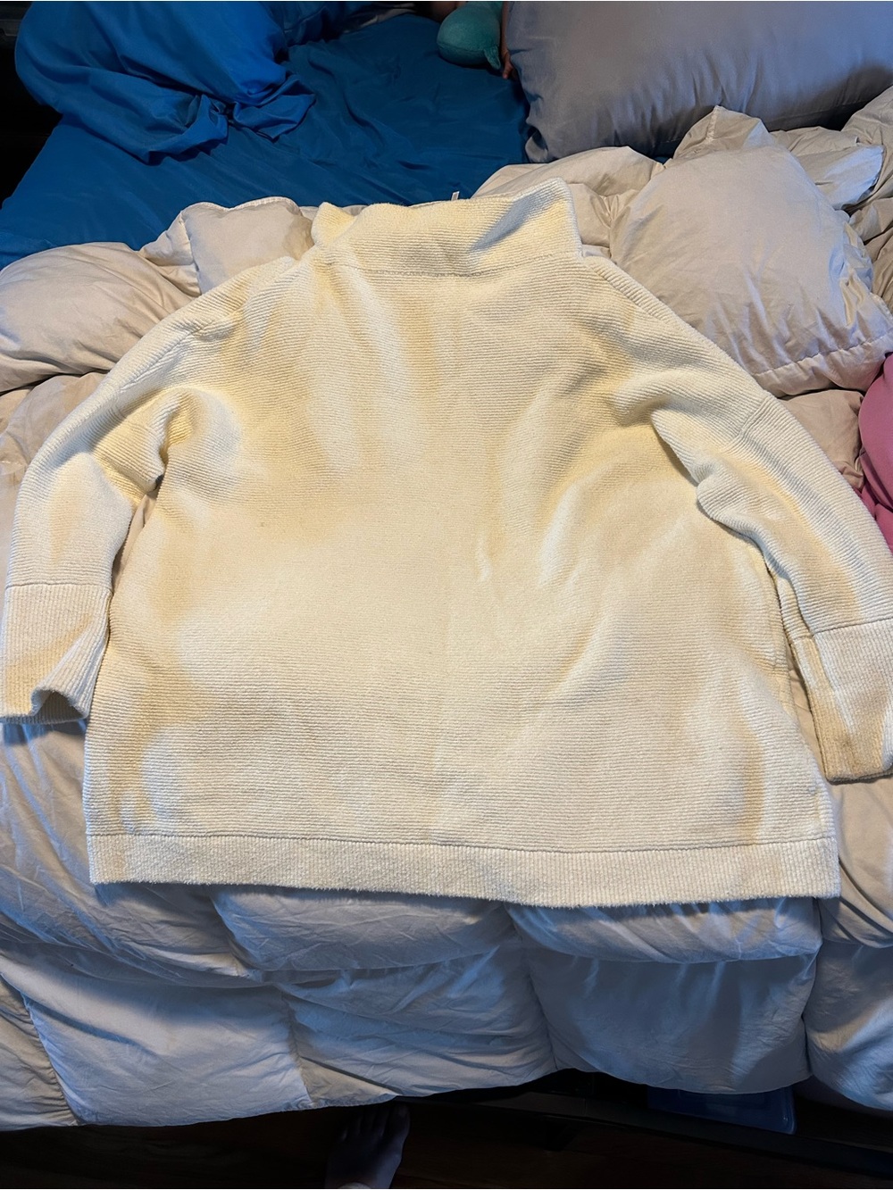 Free People Cream Turtleneck Knit Sweater - Women's Cozy Pullover size S